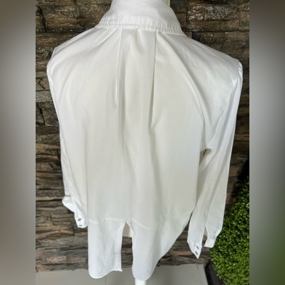 Calvin Klein White Casual Button Down Shirt with Textured Fabric - Picture 6 of 10